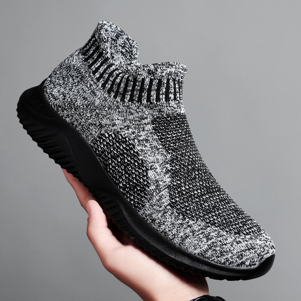 Men Casual Sneakers Breathable Socks Shoes Men Sneakers 2025 Fashion Male Casual Walking Comfortable Black Sneakers Men Shoes