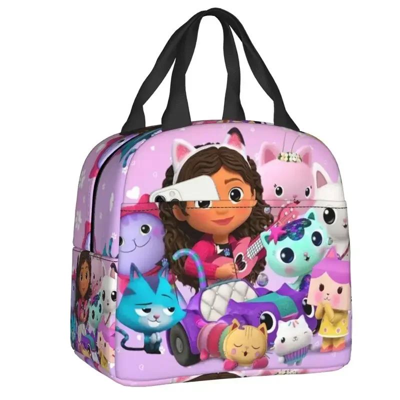 Gabbys Dollhouse Insulated Lunch Tote Bag for Women Mercat Cat Portable Thermal Cooler Bento Box School