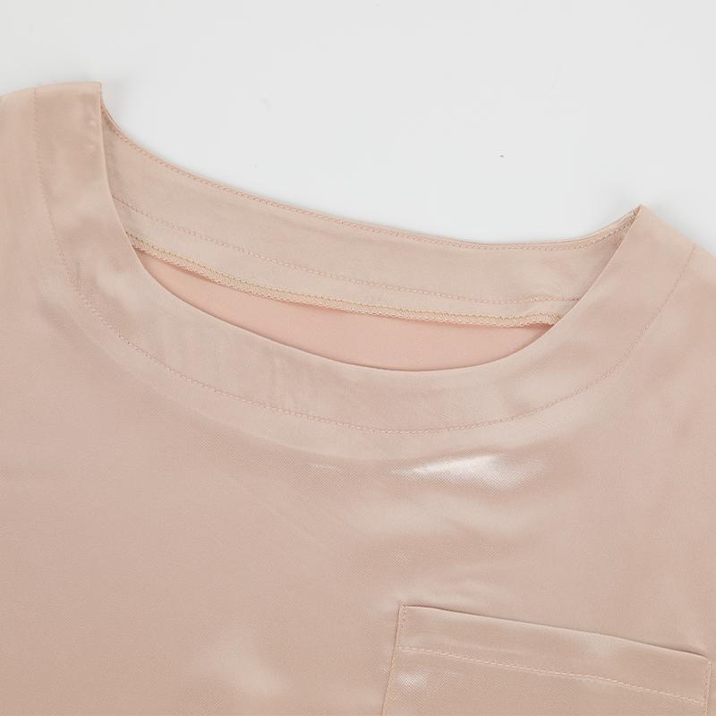 Women Pajama Set Sleepwear Spring Summer Sleepwear Pink Silk Satin Short Sleeve Top Shorts 2 Piece Casual Female Pijama Homewear