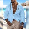 Men's Cross-border Button-up Summer Shirt Solid Color Daily Independent Station Long Sleeve Plain Hooded Cardigan Casual Wear