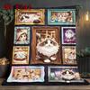 Cat Portrait Gallery 2D Flat Pattern Flannel Blanket, High Quality All Seasons, Home Decor, Warmth and Comfort, Perfect for Christmas Gifts.