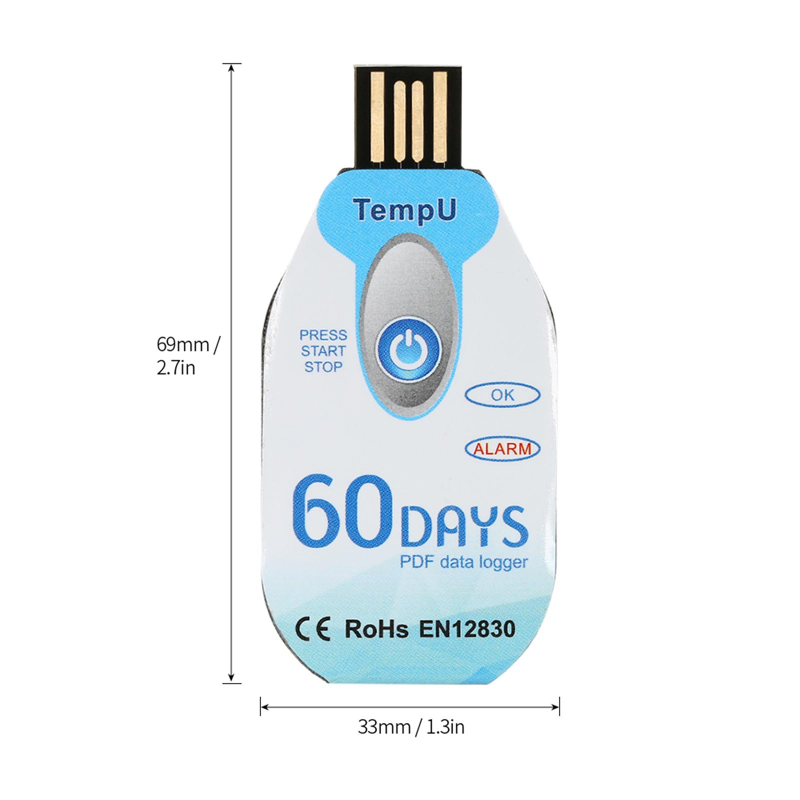 

Disposable Temperature Recorder Waterproof USB PDF Disposable Temperature Data Recorder 60/90Day Cold Chain Temperature Recorder