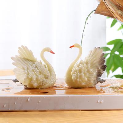 Swan Tea Pet Discoloration Figurines for Tea Ceremony, Little Live Pets, Changing Table, Teaware, Kitchen, Dining, Bar, Home,