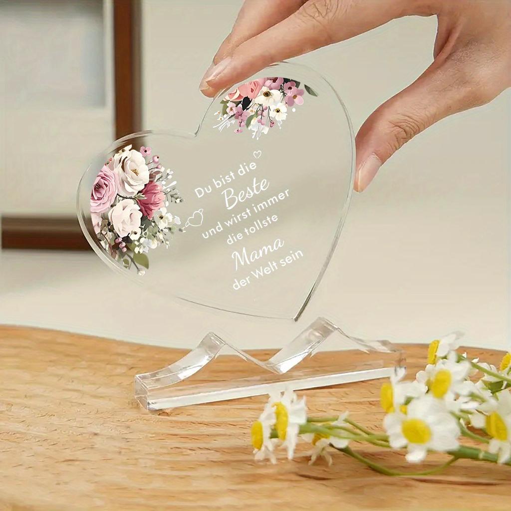 Cadeau Fête des Mères Allemande, Cadeau d'Anniversaire Fête des Mères pour Fille et Fils, Panneau Décoratif Plaque Acrylique, Convient pour Mère, Belle-Mère, Mère