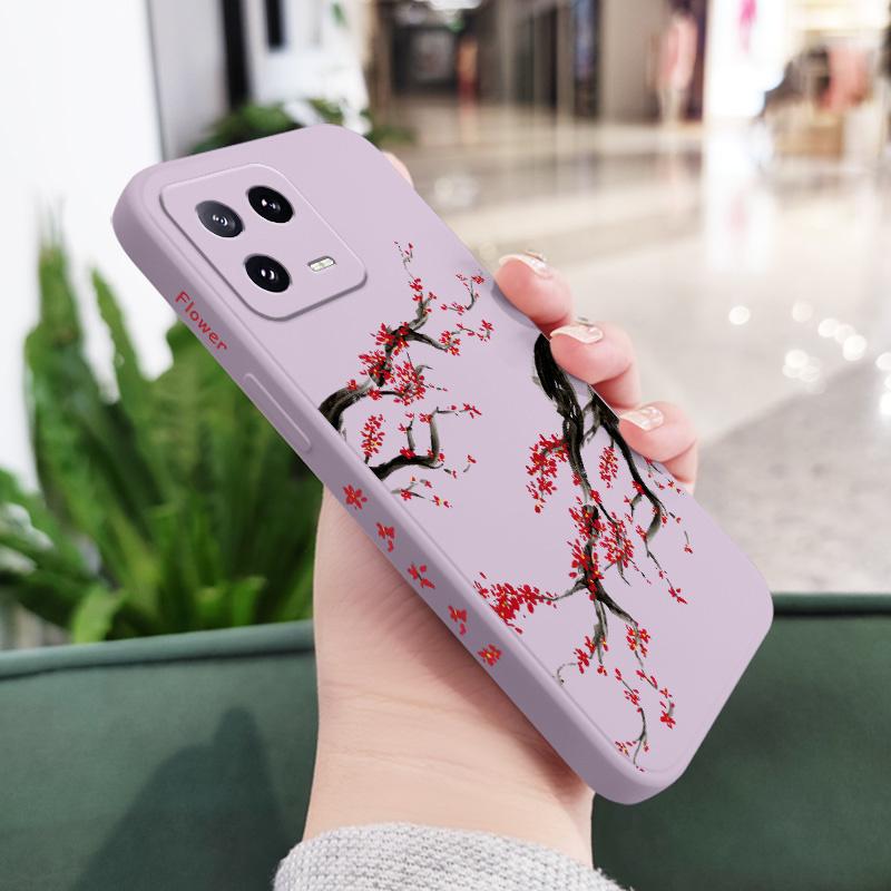 Cold Plum Snow Phone Case For Xiaomi Mi 15 14 14T 13 13T 12 12X 12T 12S 11 11T 10 10T 9 9T Pro Lite Liquid Silicone Cover