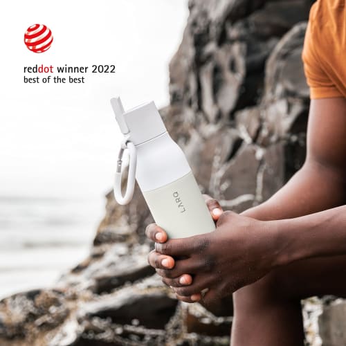 LARQ Granitově bílá láhev s filtrem - 500ml láhev na vodu s filtrem, Udržuje vodu studenou a horkou (Termoska) a odstraňuje olovo, těžké kovy, chlór a