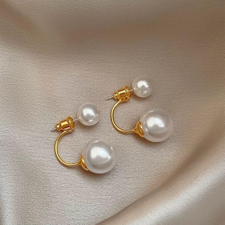 Versatile S925 Silver Pearl Stud Earrings: High-End, Two-Way Wearable, Stylish Women’s Accessory