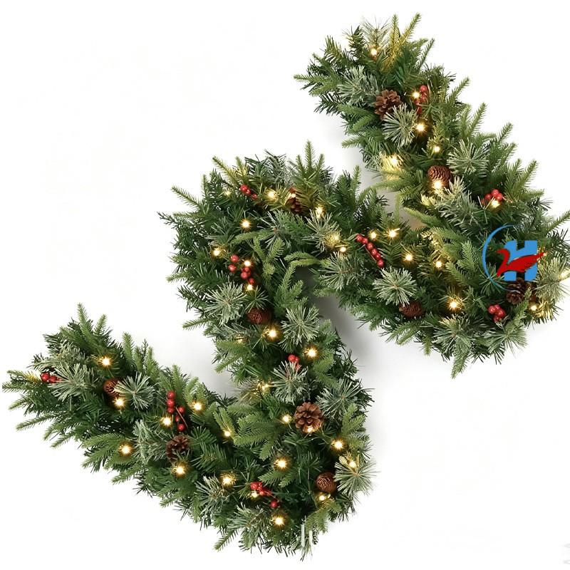 Christmas Wreath Hanging Decor PVC Artificial Berry Vine Garland Door Wall Hotel Mall Holiday Decoration