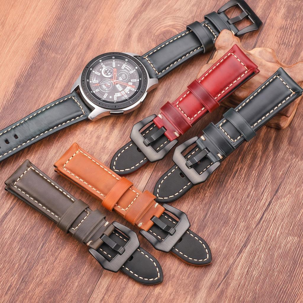 First Layer Oil Wax Cowhide Leather Watch Strap 20 22 24 26mm Padded Genuine Leather Band for PAM111/441/312 Durable Bracelet