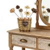1pc Portable Flower Basket Arrangement Bamboo Storage Woven Willow Wicker Gift Rattan Home Decor