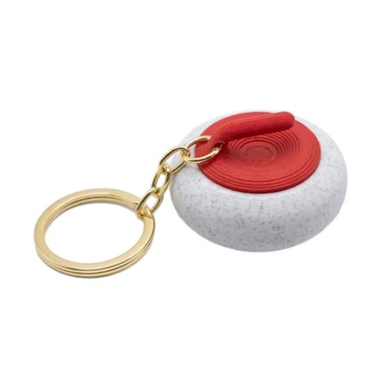 

Keychain Pendant Sports Style Imitation 3D Printed Curling Keyring Ice Sports Key Holder Backpack Accessory