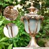 Bymaocar Outdoor column Exterior Retro Post Lamp LED Pillar Post Light Garden Yard Lantern Decor IP33 waterproof With Solid base