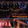 Outdoor Solar Icicle Pentagram String Lights 8 Lighting Modes Waterproof for New Year Christmas Garden Patio Staircase Holiday Decorative Lamps