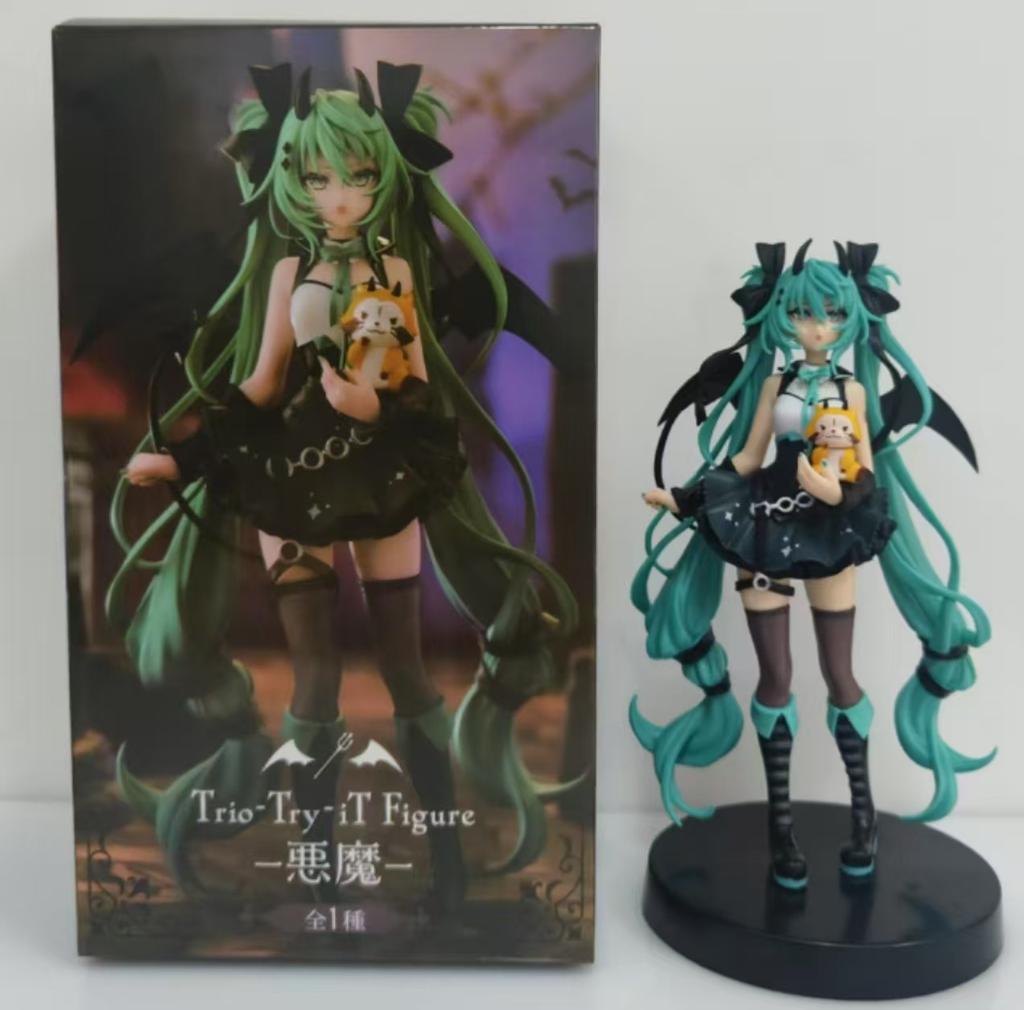 Anime Little Devil Hatsune Miku Handmade PVC Model Toy - Dark Angel Chuyin Raccoon Collectible Ornaments for Animation Fans