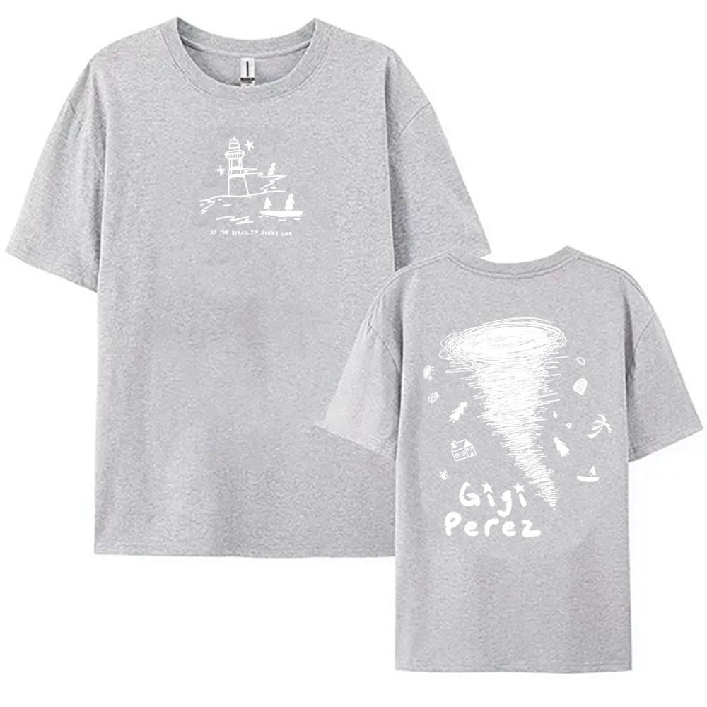 Y2K Gigi Perez Twister Camiseta Preta 2025 LP Na Praia, Em Toda Vida Camisetas Gráficas Unissex Streetwear Unisexga Curta Camisetas