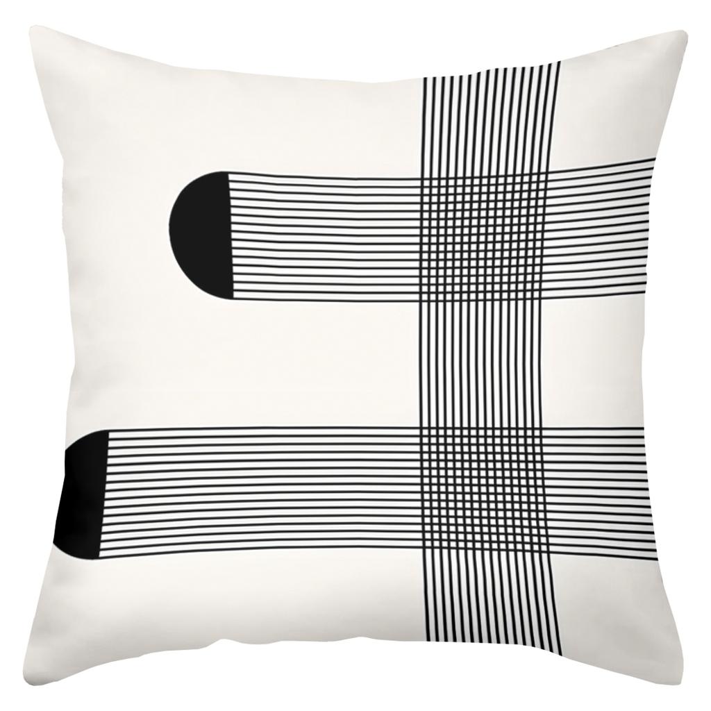 Modern Black White Patterned Decorative Throw Pillows Polyester pillowcase, sofa decorative cushion cov