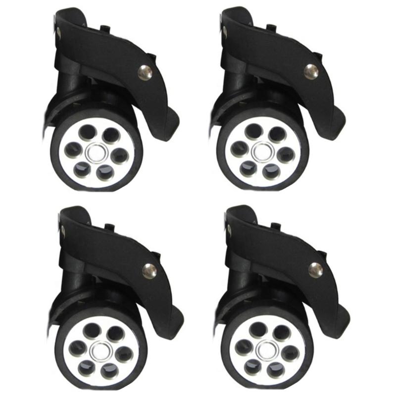 4 Stück Gummi-Trolley-Rollen Ersatz für Gepäckbox 60x12mm/55x12mm Schwerlast-Kofferrolle 360 Grad Schwenkbares Set