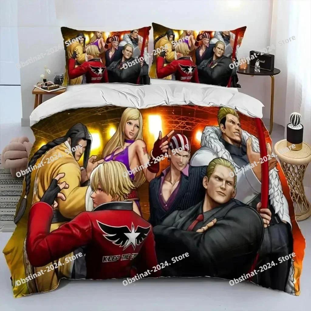Game King Of Fighters Retro Bedding Set Printed single Comforter Quilt Bed Duvet Cover Pillow Case 3 Pieces Sets Kids Adult Size