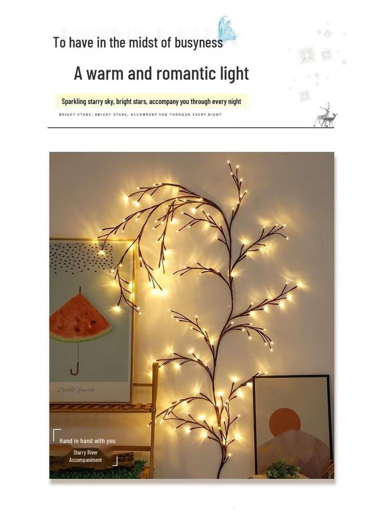 Cross-Border LED Bendable Branch Rattan Plum Blossom Tree Lamp