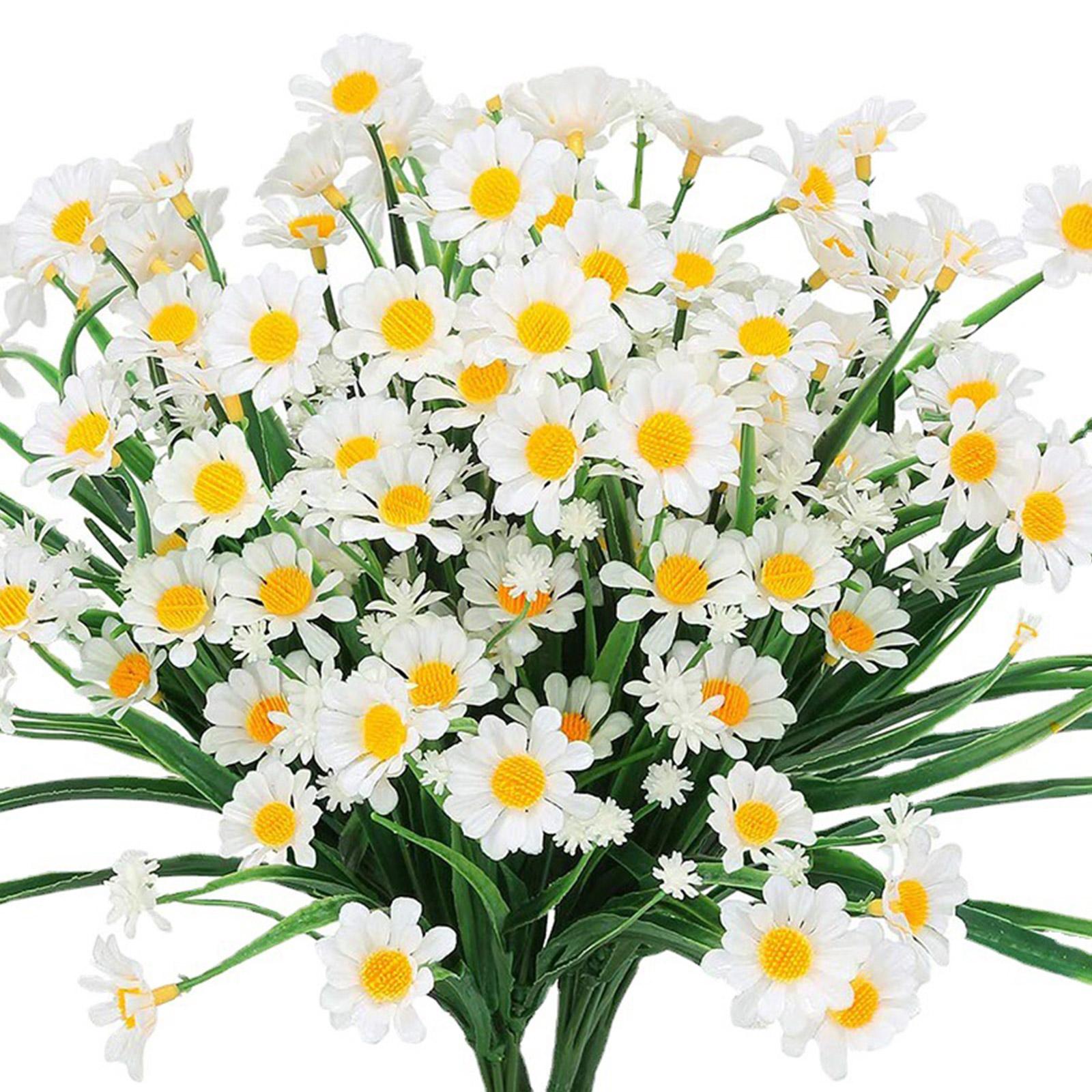 12 Bundles Artificial Daisies Flowers 7 Colors Fake Flowers for Outdoor and Indoor Decorative Artificial Flowers in Vase белый