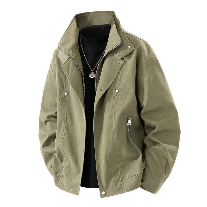 Autumn and winter new trendy brand suit jacket removable shoulder pads short wide lapel short jacket men's trend casual