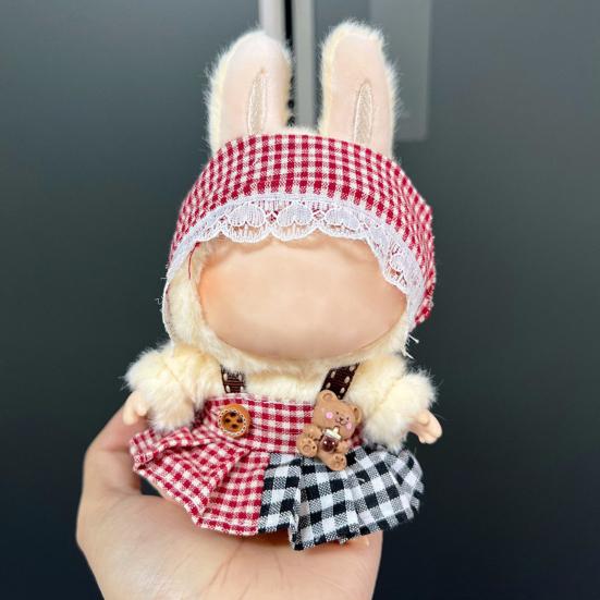 Puppenkleidung für 17 cm Puppen Einfach anzuziehen Perfekte Passform Bedrucktes Plüschpuppenkleid Weicher Stoff Puppenoutfit