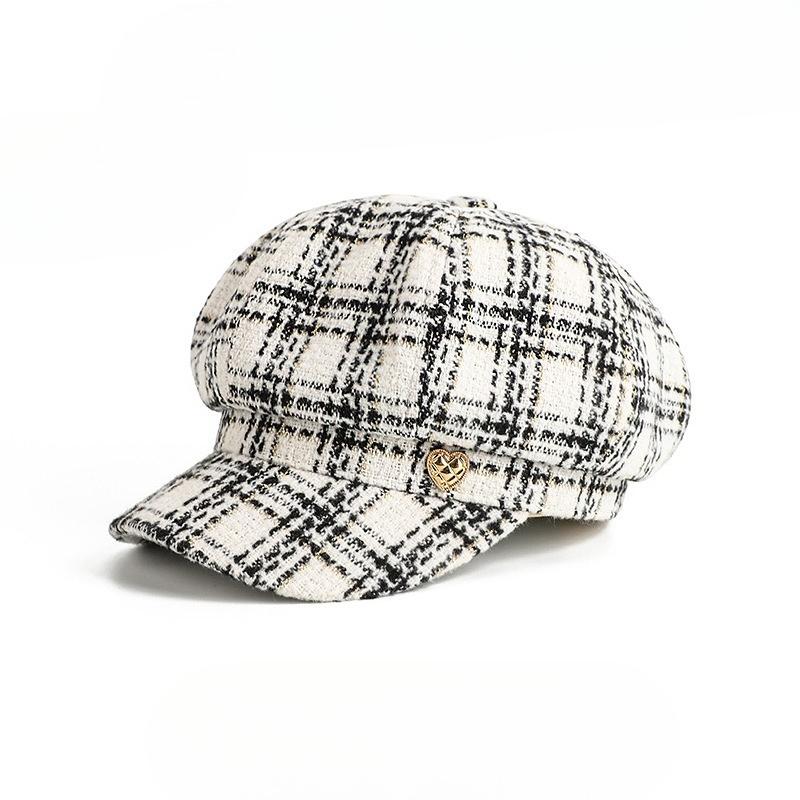 Love Octagonal Hat for Women Comfortable Autumn and Winter New Style Painter Hat Thin Fashion Newspaper Hat