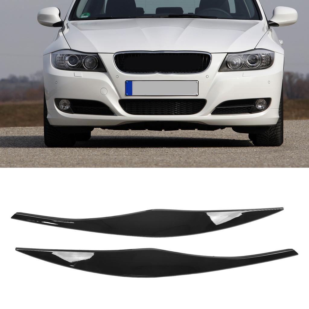 2 szt. Pokrywa Brwi Reflektora Przedniego Zewnętrzna Listwa Dekoracyjna Samochodu Zamiennik dla Serii 3 E90 E91 Sedan 2005‑2012