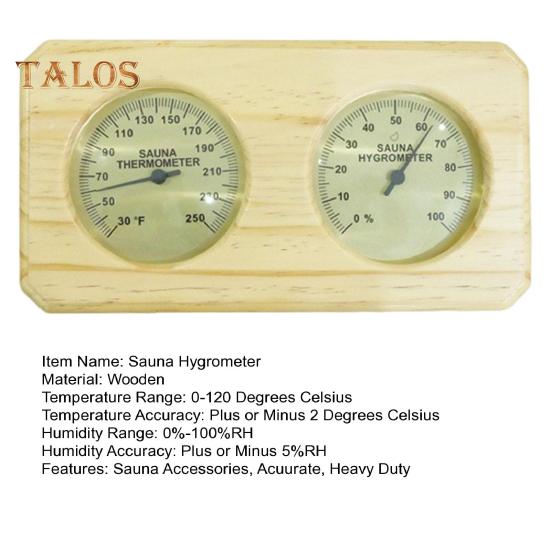 2-in-1-Saunathermometer-Hygrometer für den Innensaunaraum, Holzsauna, Fahrenheit-Temperatur- und Feuchtigkeitsmonitor, Messgerät, Saunazubehör