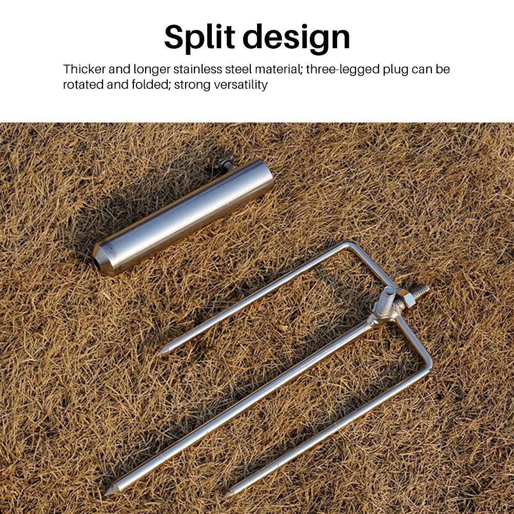 Fishing Holder Umbrella Ground Spike Foldable Beach Stand Outdoor Garden Parasol Insert Plug Pole Windproof Umbrella