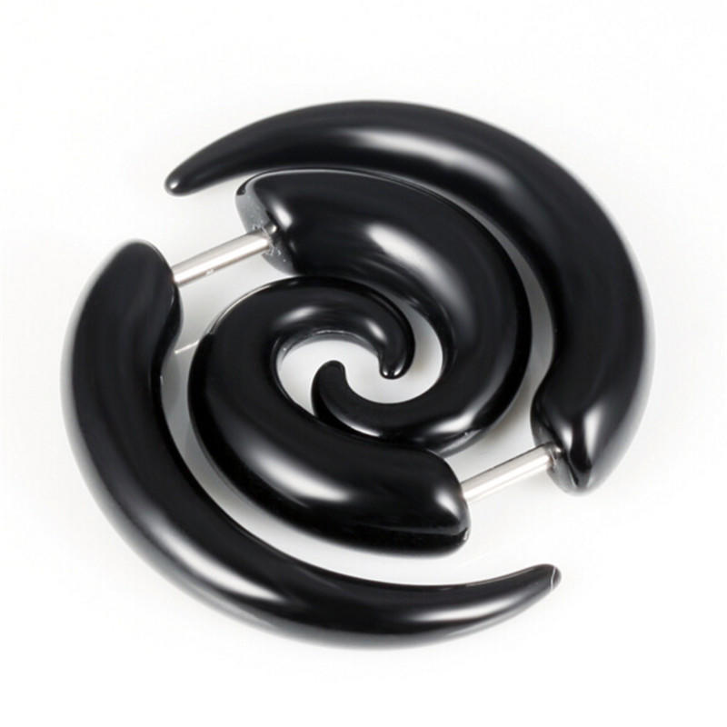 Cool Punk Stud Earrings Rock Men Black Earrings Women Pvc Anti Allergy Earrings