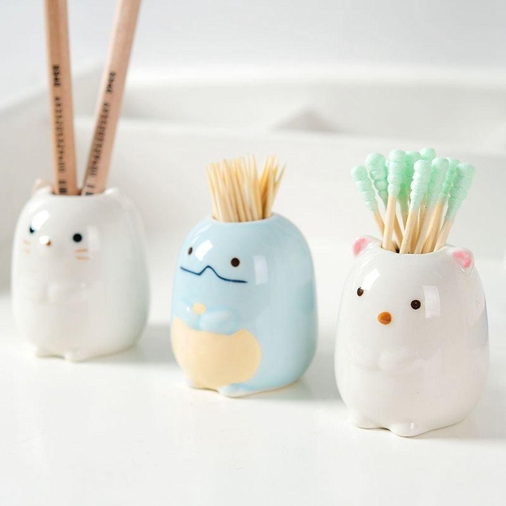 Animals Bathroom Accessories Storage Box Toothbrush Holder Toothpick Dispenser Tooth Brush Stand
