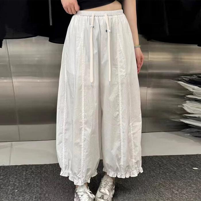 

2026 Maternity Summer Wide-Leg Pants - New Design, Adjustable Drawstring, Casual with Lining 3XL