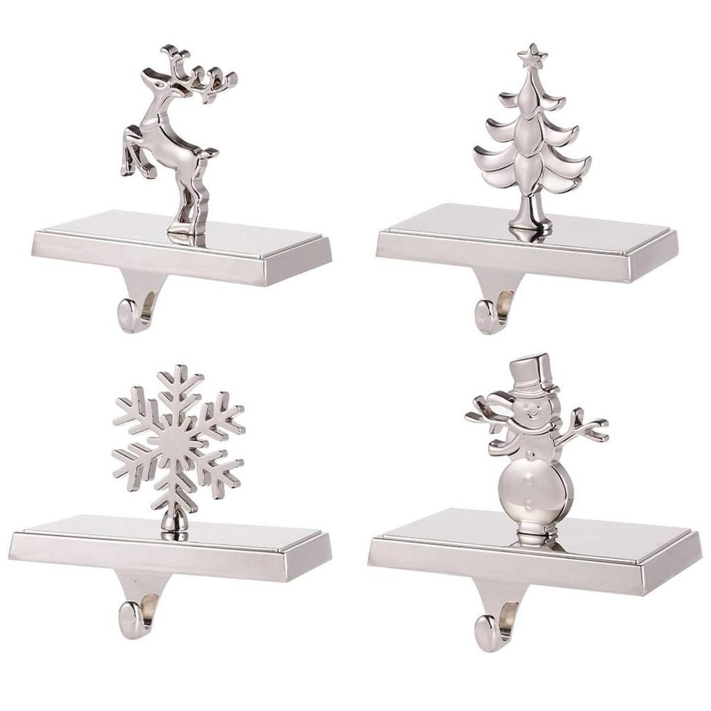 Sturdy Iron Christmas Stocking Hook Nonslip Mantle Hanger for Pub Cafe Shelf Tabletop Xmas Party