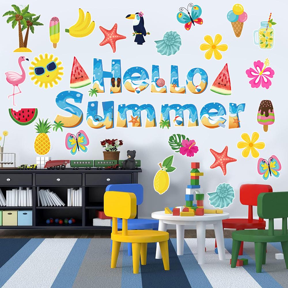 Themed Summer Beach Fruit Coconut Pattern Creativity Decorative Sticker Card