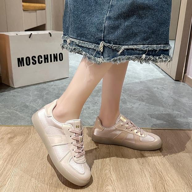 European Station Silver Dexun Shoes 2025 Autumn New Flat Bottom Versatile Low-top Shoes Niche Casual Retro Board Shoes