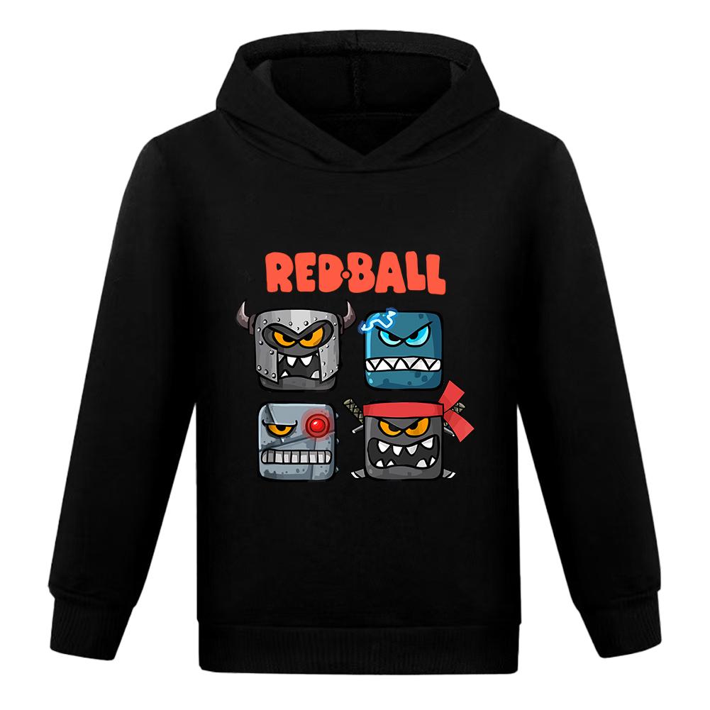 Hot Sale Kids Sweatshirts Red Ball 4 Print Cartoon Children Hoodies Fashion Baby Pullover Casual Outwear Tops Girls Boys Clothes