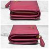 Used PRADA Popular Color Bi-fold Wallet Saffiano Leather Logo Hardware Pink
