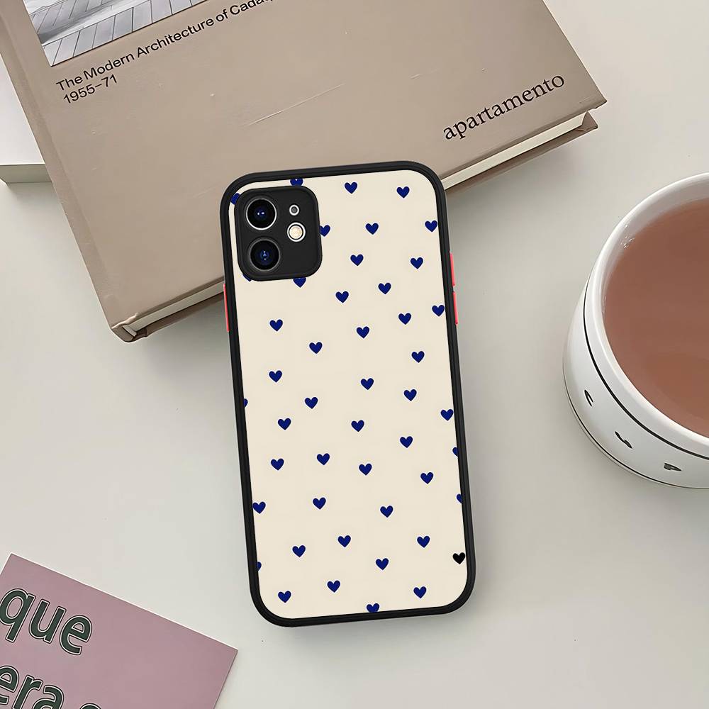Love Heart Cute Silicone Case For IPhone 16 15 14 13 12 11 Pro Max Plus X XS MAX Shockproof Matte Cover