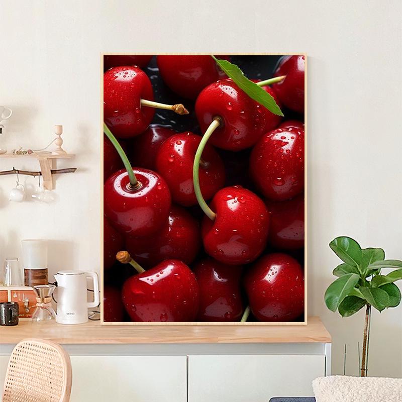 DIY Digital Fruit Oil Painting Kit - New Style for Stress Relief, No Frame Included