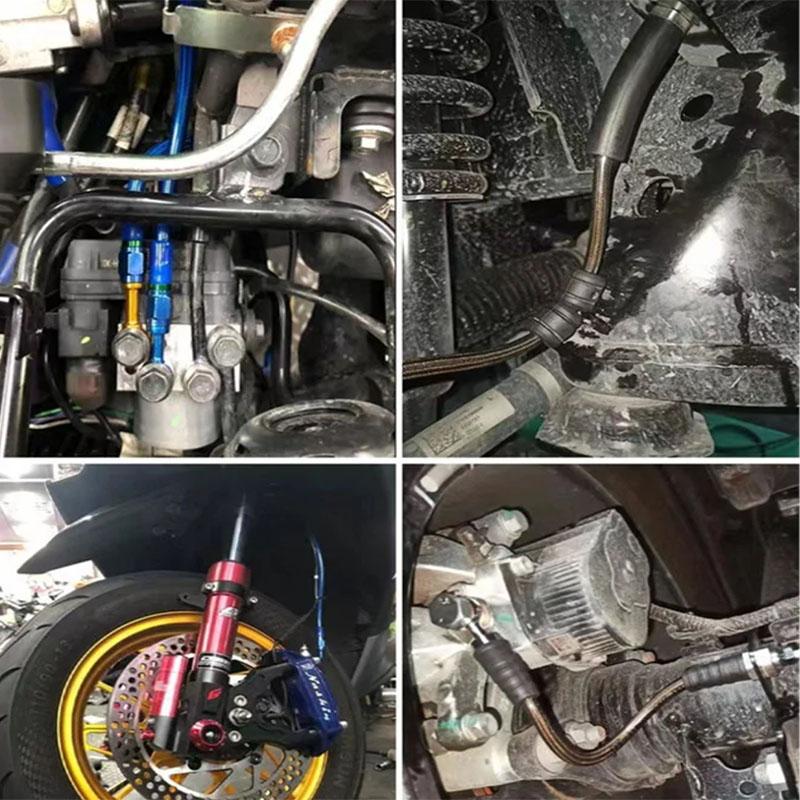 Motorcycle AN3 5m/lot Braided Stainless Steel PTFE Brake Line Hose FLUID HYDRAULIC Hose PTFE Brake Line Gas Oil Fuel Tube Pipe