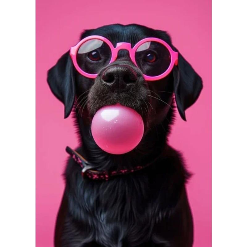 Zvířata Vtipné Tisky Pes Barevné Žvýkačkové Sluneční Brýle Plakát Samojed Francouzský Buldoček Malba na Plátno Nástěnné Umění Obrázek Domácí Dekorace