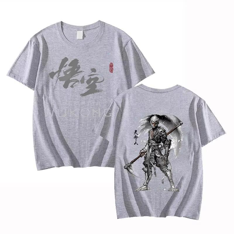 New Game Black Myth Wukong Print Tshirt Summer Fashion Loose Casual Tshirt Pure Cotton Streetwear Shirt Vintage Clothes