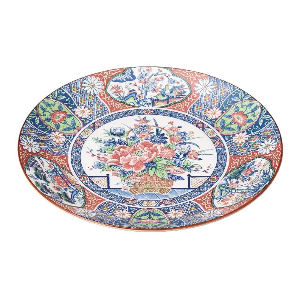 Flower Basket No. 10 Round Plate | Banko Ware Large Plate [32 X 3.5 Cm]