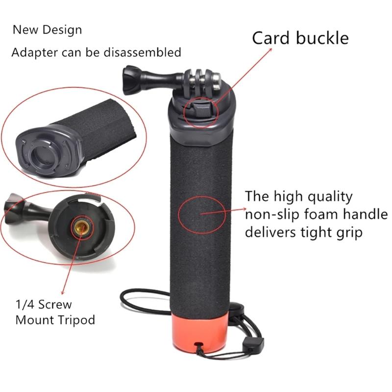 Camera Floating Hand Grip for   10 9 8 7 6 5 Action Cameras Non-Slip Handle With Wrist Band for Water Sports