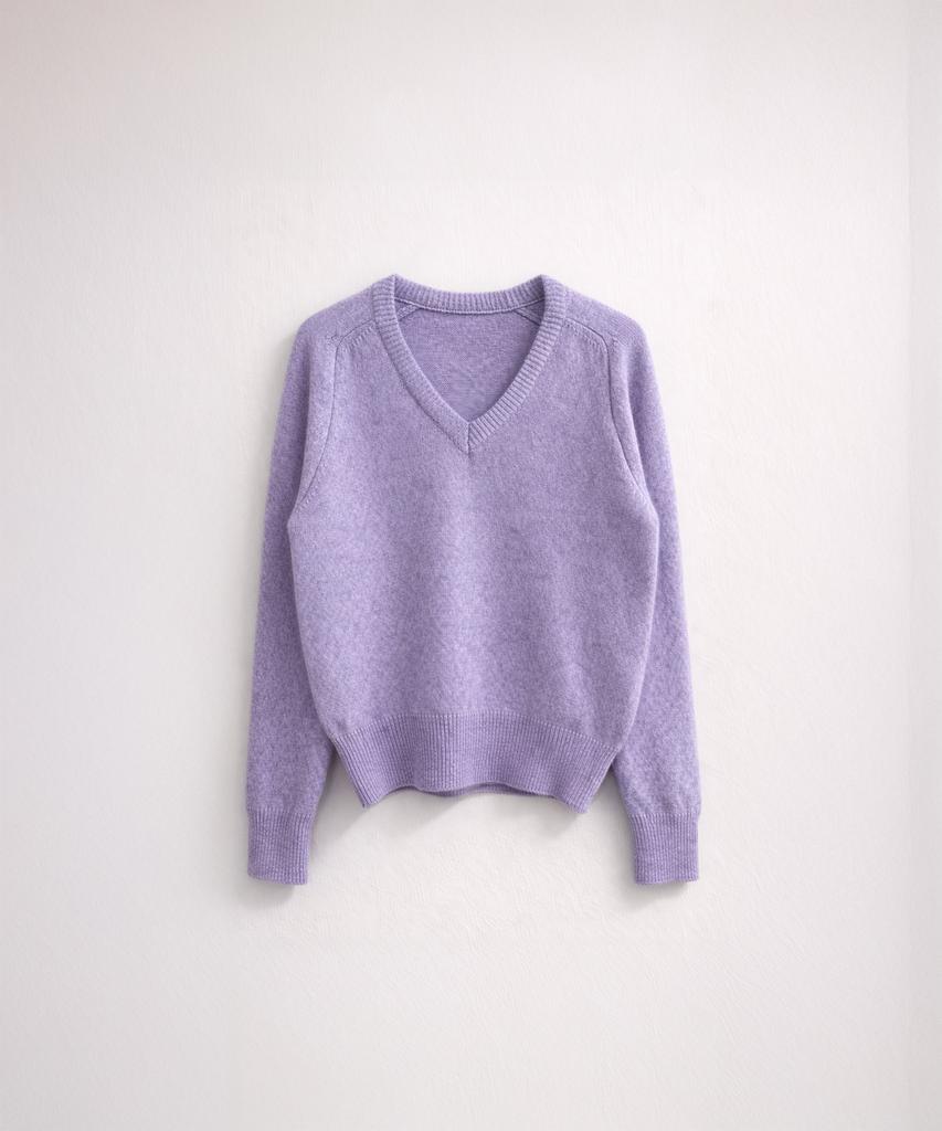 320SHOWROOM Wool Blend V-Neck Knit Sweater Lavender