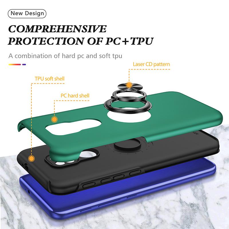 For Motorola Phone Case Solid Color Retro Spray Anti Scratch Car Holder Phone Protective Case