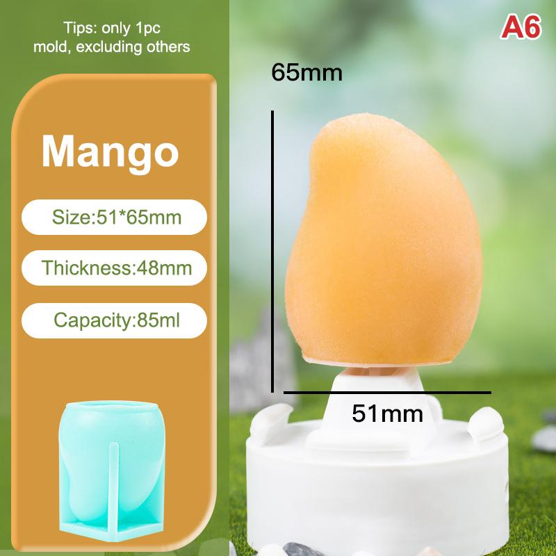 Stampo per Gelato alla Frutta M-Food-Safe Design 3D Fragola Mango Pesca Rilascio Facile Stampo per Torta, Cioccolato, Gelatina, Sapone Fai da Te