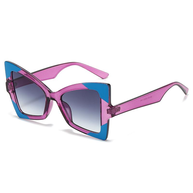 Retro Leopard Print Gradient Cat Eye Women Sunglasses Brand Color Contrast Frame Design Punk Style Men Sun Glasses Uv400