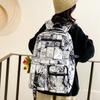 Graffiti Print Student Schoolbag Boys Large Capacity Backpack Girls Campus Backpack
